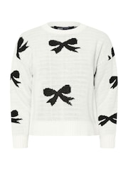 Yours Curve White Limited Bow Jumper - Image 5 of 5