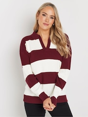 Long Tall Sally Red Knitted Polo Jumper - Image 1 of 5