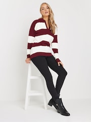 Long Tall Sally Red Knitted Polo Jumper - Image 2 of 5