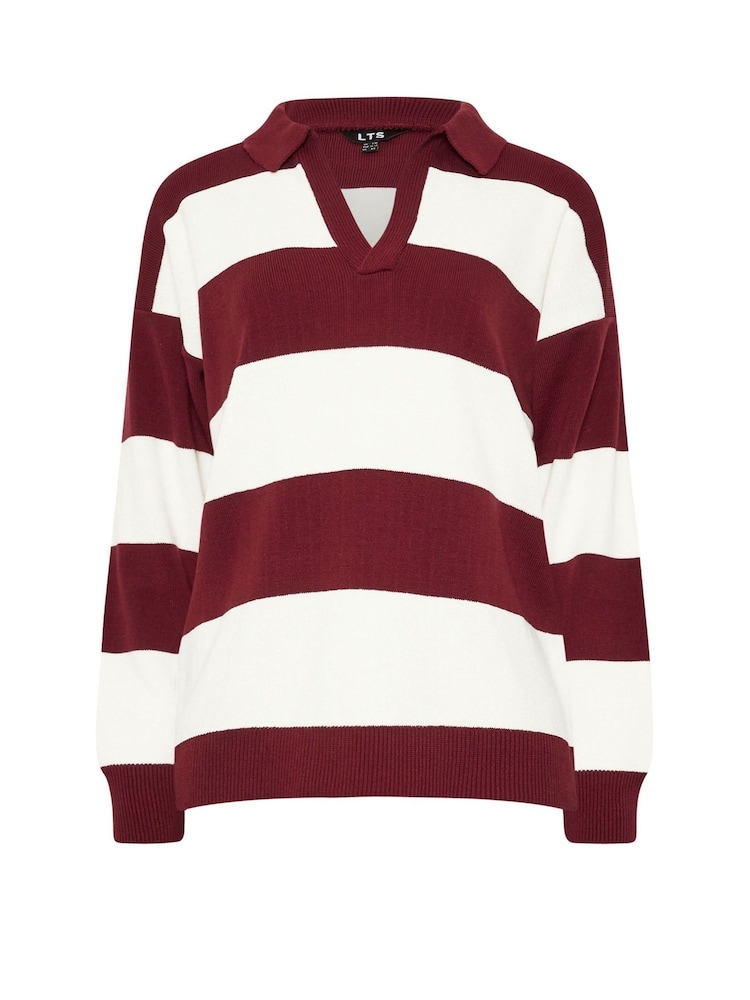 Long Tall Sally Red Knitted Polo Jumper - Image 5 of 5