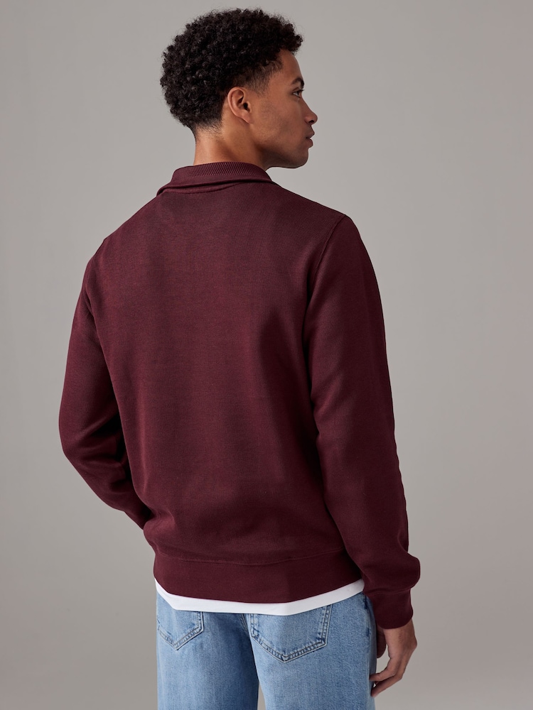 Lacoste Regular Fit Quarter Zip Neck 100% Cotton Sweatshirt - Image 2 of 5