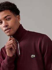 Lacoste Regular Fit Quarter Zip Neck 100% Cotton Sweatshirt - Image 3 of 5