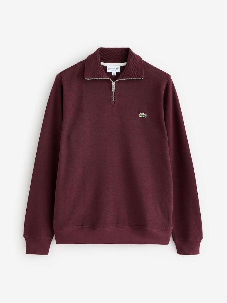 Lacoste Regular Fit Quarter Zip Neck 100% Cotton Sweatshirt - Image 5 of 5