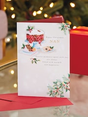Hallmark White Christmas Cake & Mince Pies Christmas Card for Nan - Image 1 of 4