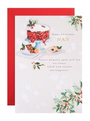 Hallmark White Christmas Cake & Mince Pies Christmas Card for Nan - Image 2 of 4