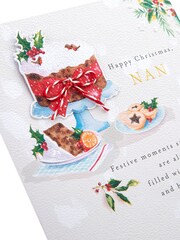 Hallmark White Christmas Cake & Mince Pies Christmas Card for Nan - Image 3 of 4
