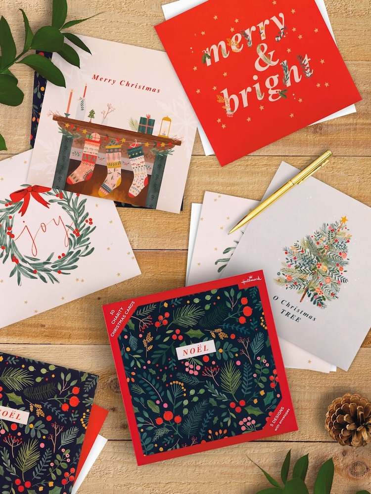 Hallmark White 30 Pack Christmas Cards in 5 Festive Designs - Image 1 of 4