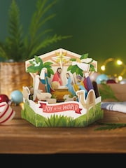 Hallmark Green 3D Pop Up Nativity Scene Design Christmas Card - Image 1 of 4