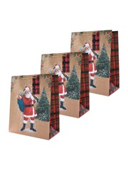 Hallmark 3 Pack Brown Christmas Gift Bags in 1 Santa Design - Image 2 of 4