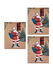 Hallmark 3 Pack Brown Christmas Gift Bags in 1 Santa Design - Image 3 of 4