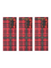 Hallmark 3 Pack Red Christmas Gift Bottle Bags in 1 Tartan Design - Image 3 of 4
