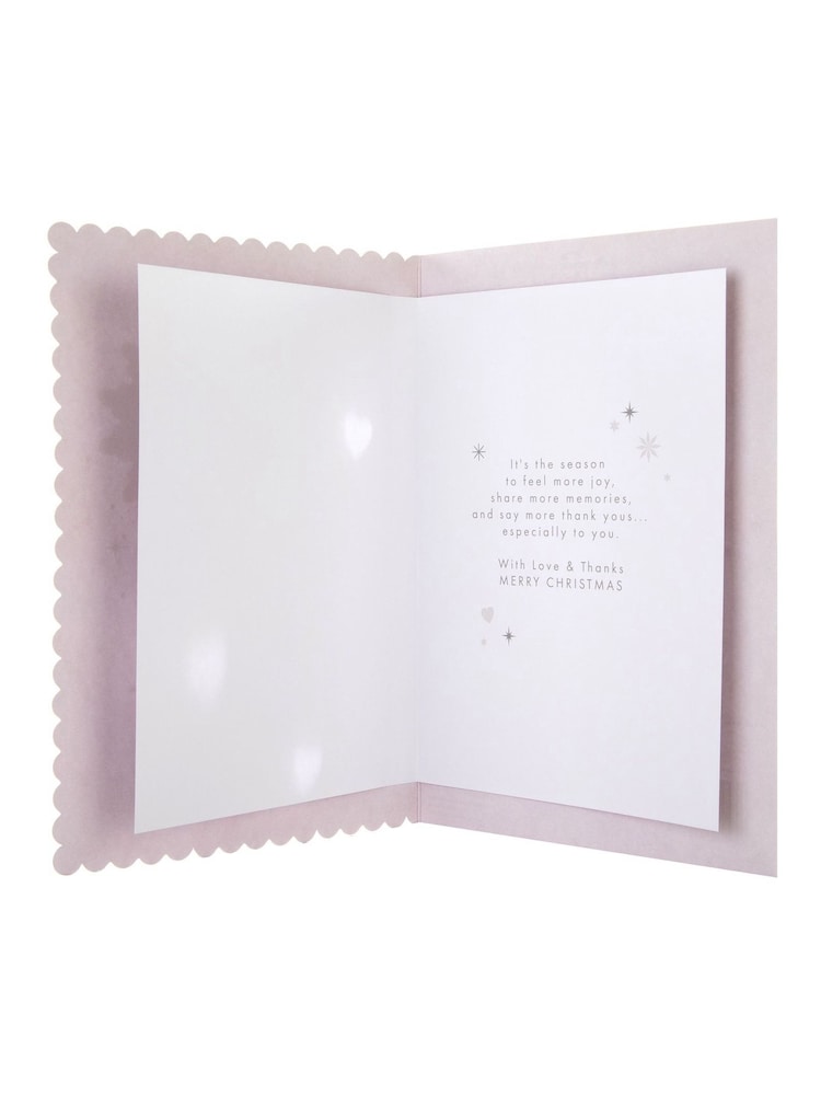 Hallmark White Snowflake & Hearts Christmas Card for Mum & Dad - Image 4 of 4