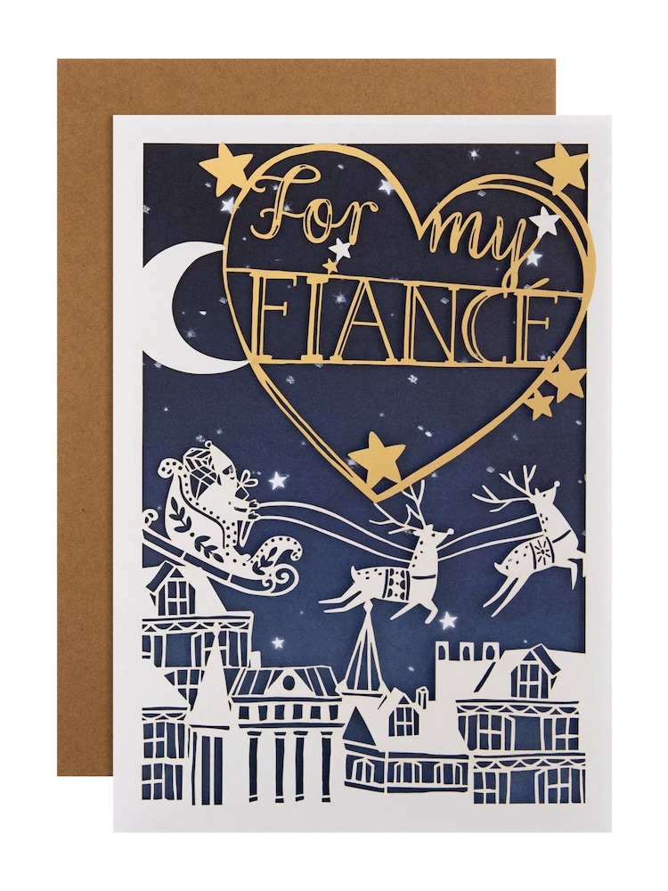 Hallmark Blue Night Time Scene Christmas Card for Fiance - Image 2 of 4