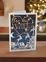 Hallmark Blue Night Time Scene Christmas Card for Wife - Image 1 of 4