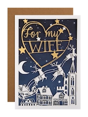 Hallmark Blue Night Time Scene Christmas Card for Wife - Image 2 of 4