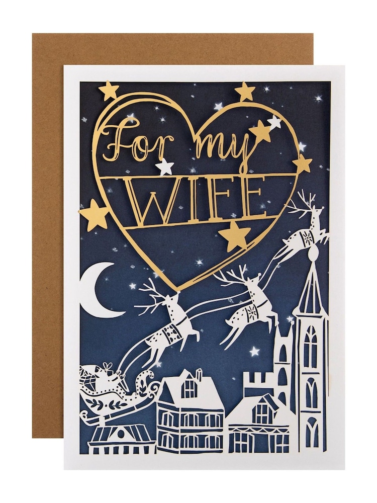 Hallmark Blue Night Time Scene Christmas Card for Wife - Image 2 of 4