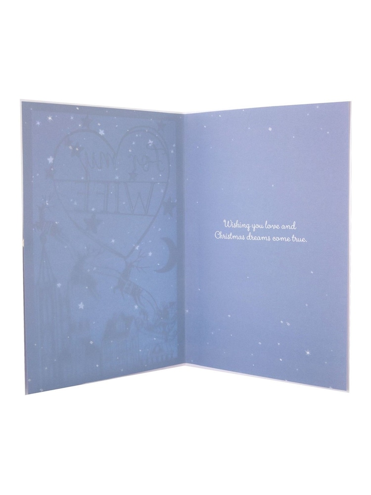 Hallmark Blue Night Time Scene Christmas Card for Wife - Image 4 of 4