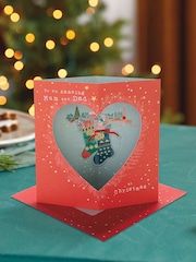 Hallmark Red Christmas Stocking Christmas Card for Mum & Dad - Image 1 of 4