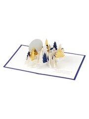 Hallmark White 3D Pop Up Gold Coloured Woodland Christmas Card - Image 2 of 4