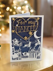 Hallmark Blue Night Time Scene Christmas Card for Fiancé - Image 1 of 4