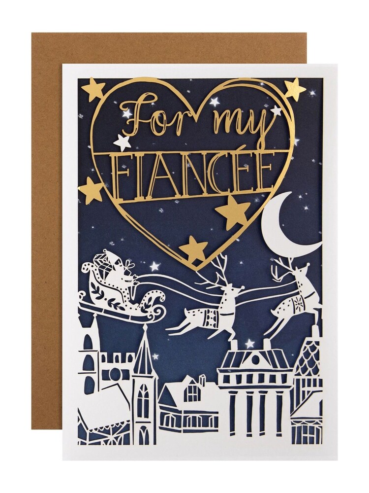 Hallmark Blue Night Time Scene Christmas Card for Fiancé - Image 2 of 4