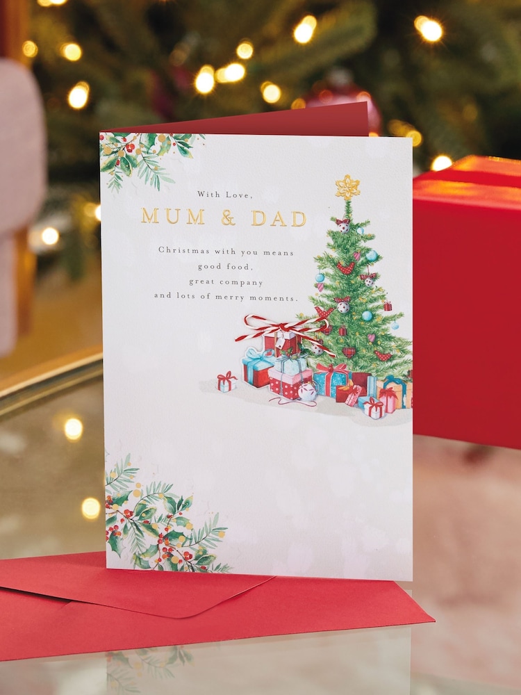 Hallmark White Christmas Tree Christmas Card for Mum & Dad - Image 1 of 4