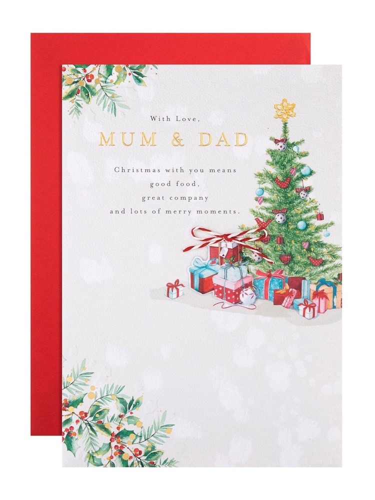 Hallmark White Christmas Tree Christmas Card for Mum & Dad - Image 2 of 4