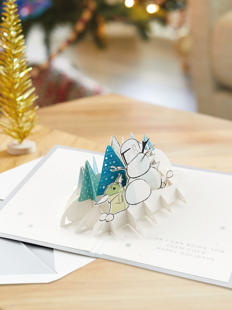Hallmark White 3D Pop Up The Mandalorian Design Christmas Card - Image 1 of 4