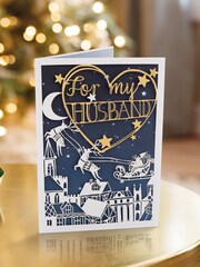 Hallmark Blue Night Time Scene Christmas Card for Husband - Image 1 of 4