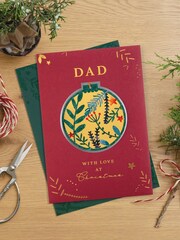 Hallmark Red Keepsake Bauble Design Christmas Card for Dad - Image 1 of 4