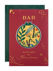 Hallmark Red Keepsake Bauble Design Christmas Card for Dad - Image 2 of 4