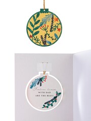 Hallmark Red Keepsake Bauble Design Christmas Card for Dad - Image 3 of 4