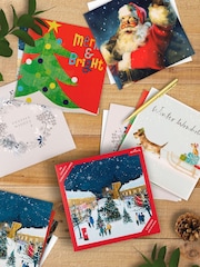 Hallmark White 30 Pack Christmas Cards in 5 Illustrated Designs - Image 1 of 4