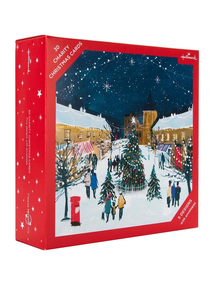 Hallmark White 30 Pack Christmas Cards in 5 Illustrated Designs - Image 2 of 4