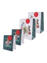 Hallmark 4 Pack Green Christmas Gift Bags in 2 Peter Rabbit Designs - Image 2 of 4
