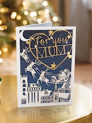 Hallmark Blue Night Time Scene Christmas Card for Mum - Image 1 of 4