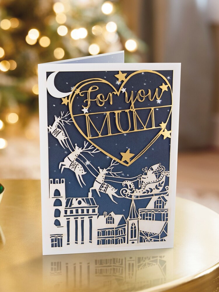 Hallmark Blue Night Time Scene Christmas Card for Mum - Image 1 of 4