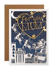 Hallmark Blue Night Time Scene Christmas Card for Mum - Image 2 of 4