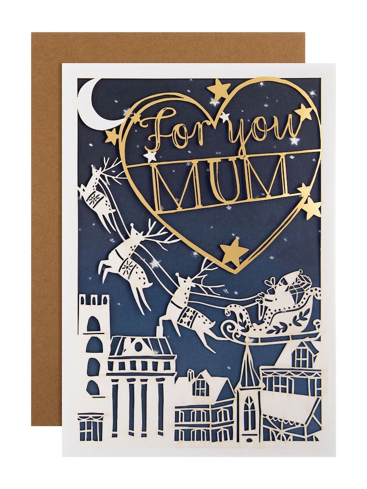 Hallmark Blue Night Time Scene Christmas Card for Mum - Image 2 of 4