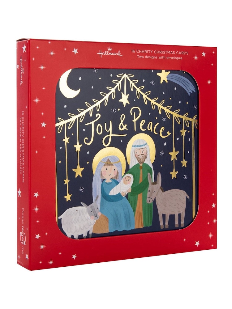 Hallmark Blue 16 Pack Christmas Cards in 2 Festive Designs - Image 2 of 4