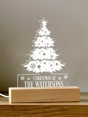 Personalised Family Christmas Tree Shape Night Light by Loveabode - Image 2 of 4