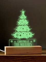 Personalised Family Christmas Tree Shape Night Light by Loveabode - Image 4 of 4