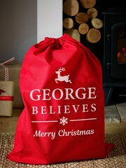 Personalised 100% Cotton "Believes" Christmas Sack by Loveabode - Image 3 of 4