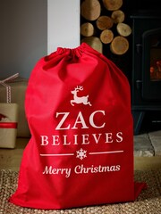 Personalised 100% Cotton "Believes" Christmas Sack by Loveabode - Image 4 of 4