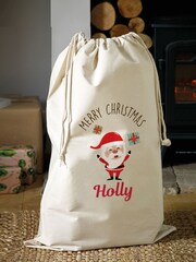 Personalised 100% Cotton Santa Or Reindeer Christmas Sack by Loveabode - Image 3 of 8