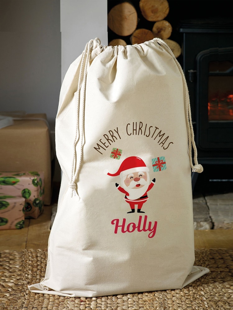 Personalised 100% Cotton Santa Or Reindeer Christmas Sack by Loveabode - Image 2 of 4