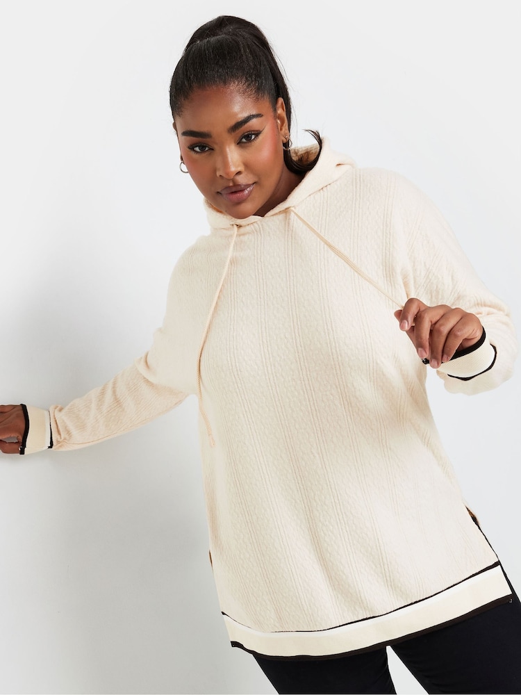 Yours Curve Natural Structured Hoodie - Image 1 of 5 Yours Curve Natural Structured Hoodie - Image 1 of 5