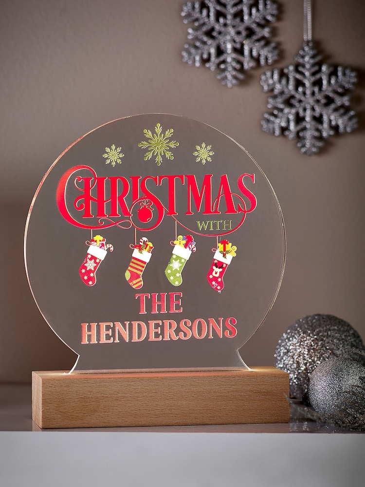 Personalised Xmas Stocking Night Light by Loveabode - Image 1 of 4