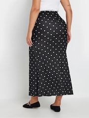 Yours Curve Black Limited Polka Dot Fishtail Skirt - Image 3 of 5