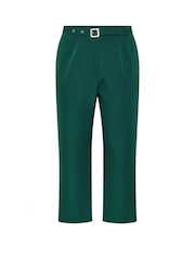 Yours Curve Green London Premium High Waist Straight Trousers With Belt - Image 5 of 5